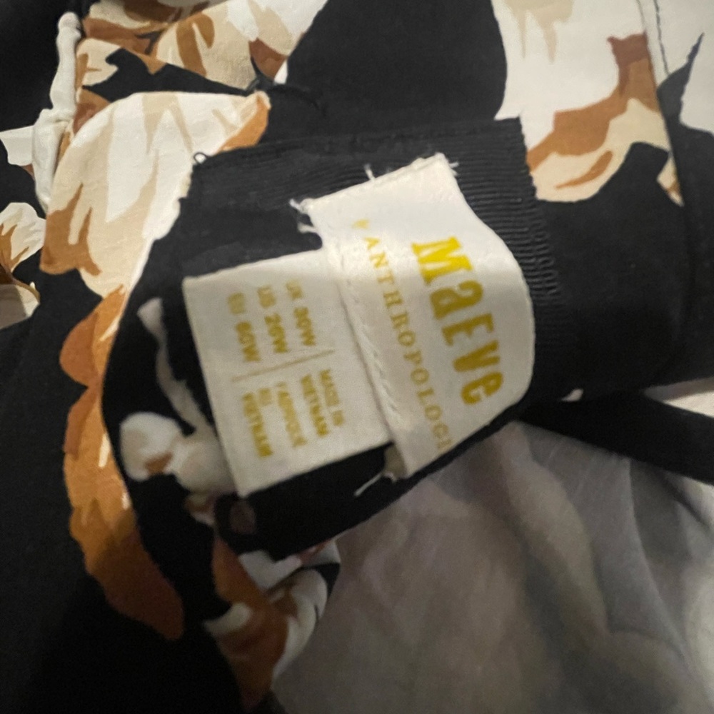 Anthropologie Plus 26 Maeve Black Floral Mock Neck Shift Mini Dress - Picture 8 of 8
